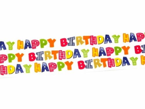 Happy Birthday Ribbon Multicoloured