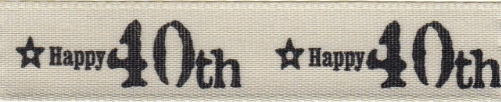 Berisfords Happy 40th Birthday Ribbon