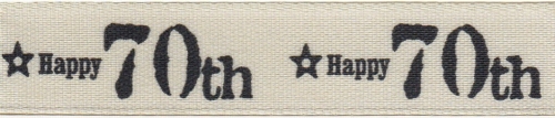 Berisfords Happy 70th Birthday Ribbon