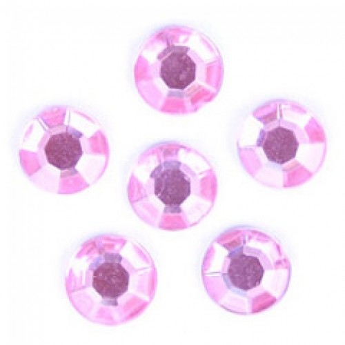 Trimits Round Stick On Diamantes Pink