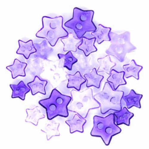 Trimits Star Miniature Buttons Transparent Lilac