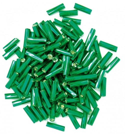Craft Factory Twisted Glass Bugle Beads Green