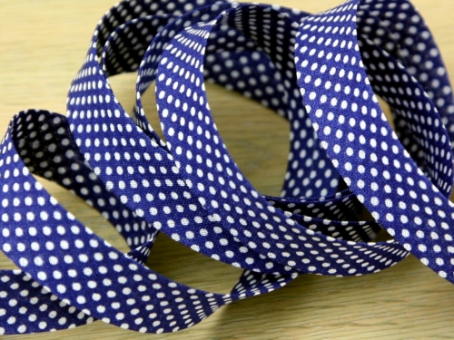 Essential Trimmings Dotty Bias Binding Tape Navy Blue