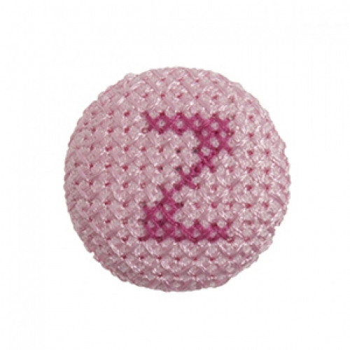 Cross Stitch Alphabet Buttons Light Pink on Ivory Letter Z