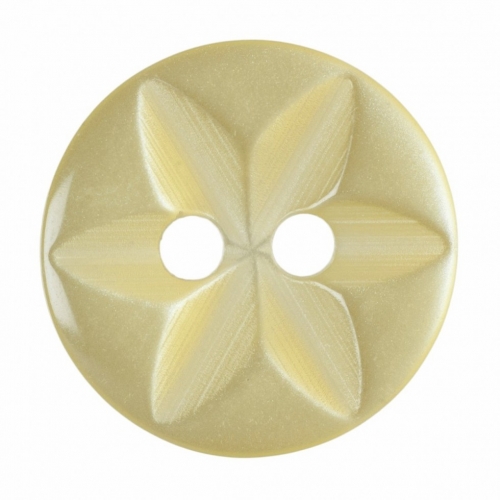 Hemline Round Floral Buttons Yellow