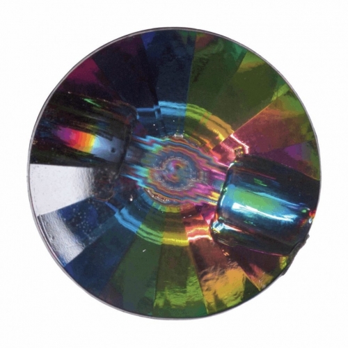 Hemline Round Faceted Buttons Multi