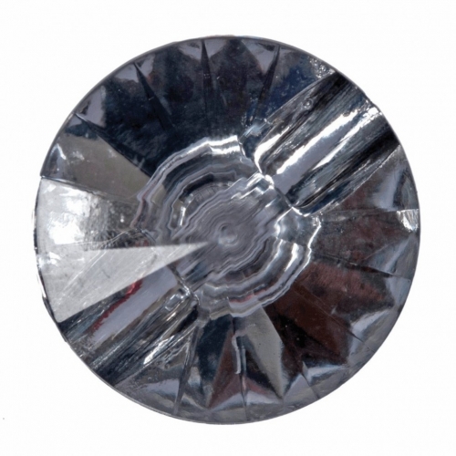 Hemline Round Faceted Buttons Clear