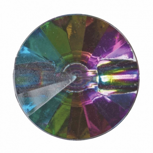 Hemline Round Faceted Buttons Multi