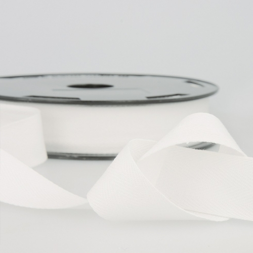 Stephanoise Cotton Herringbone Twill Tape White