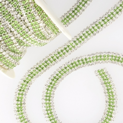 Stephanoise Rhinestone Diamante Trim Anise Green