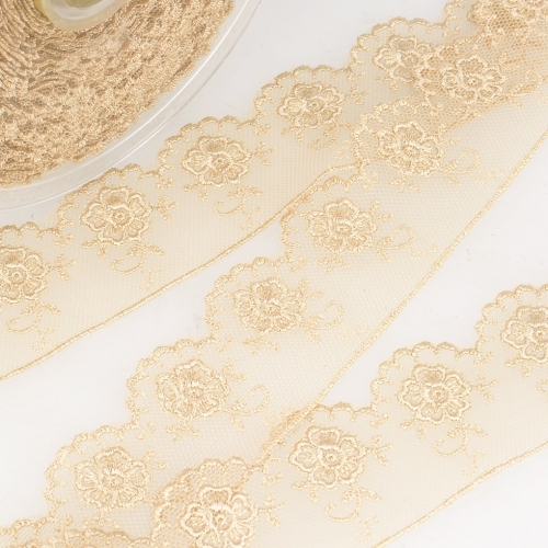 Stephanoise Valenciennes Lace Trim Beige