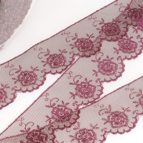 Stephanoise Valenciennes Lace Trim Prune