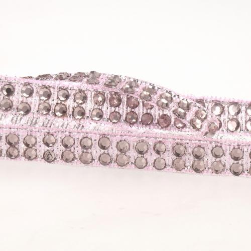 Stephanoise Iron On Rhinestone Trim Pink