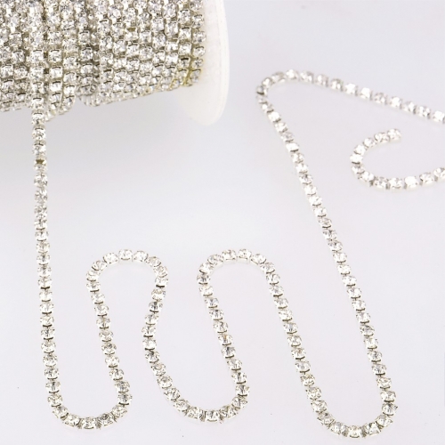 Stephanoise Rhinestone Trim Silver