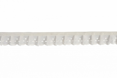 Broderie Anglaise Gathered Lace Trim Cream