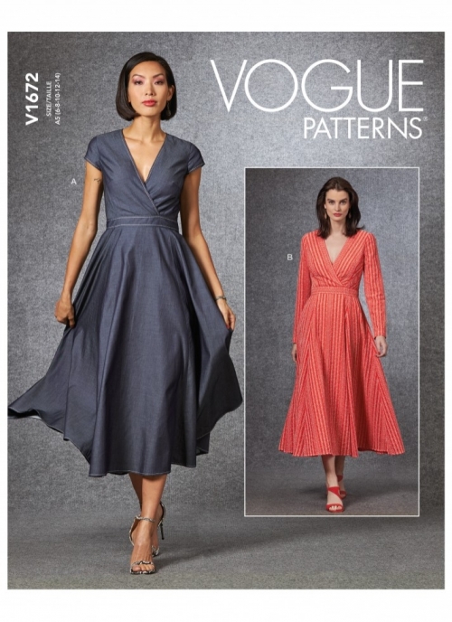 Vogue Patterns Petite Dress, 14-16-18-20-22, Orange : : Home