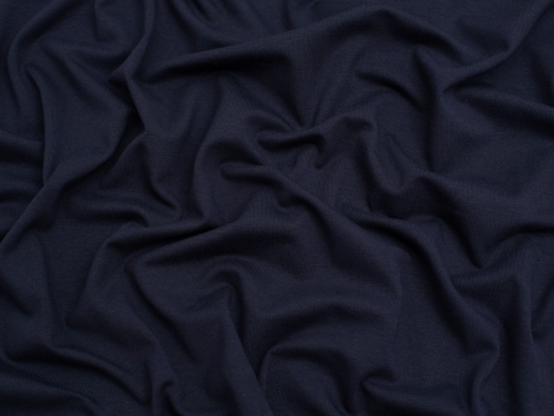 Minerva Core Range Organic Cotton Jersey Stretch Knit Fabric Navy