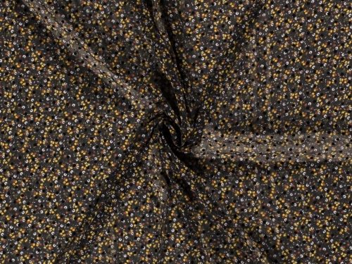 Sheer Chiffon Fabric Mustard on Black