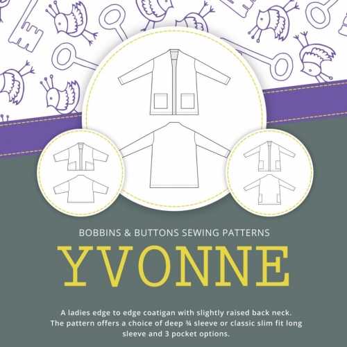 Bobbins and Buttons Paper Sewing Pattern Yvonne Coatigan