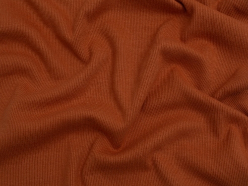 Minerva Core Range Heavy Tubular Ribbing Stretch Knit Fabric Rust