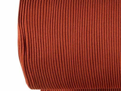 Minerva Core Range Chunky Tubular Ribbing Stretch Knit Fabric Rust