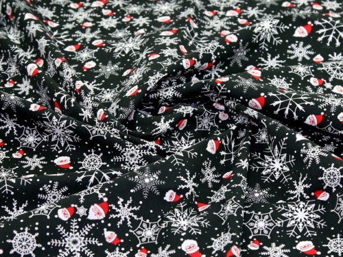 Printed Polycotton Fabric Black