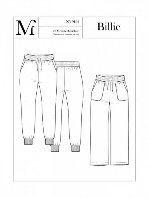 Monsterfabriken Paper Sewing Pattern Billie Sweatpants