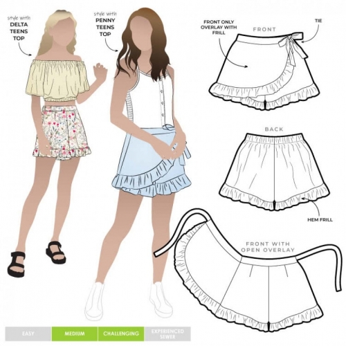 Style Arc Paper Sewing Pattern Kids Margot Skort