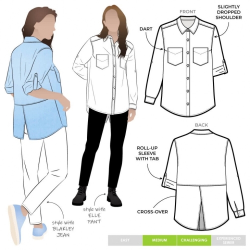 Style Arc Paper Sewing Pattern Roxy Shirt