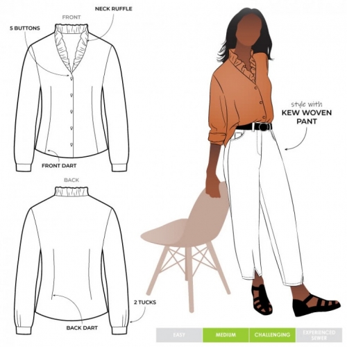 Style Arc Paper Sewing Pattern Francesca Shirt