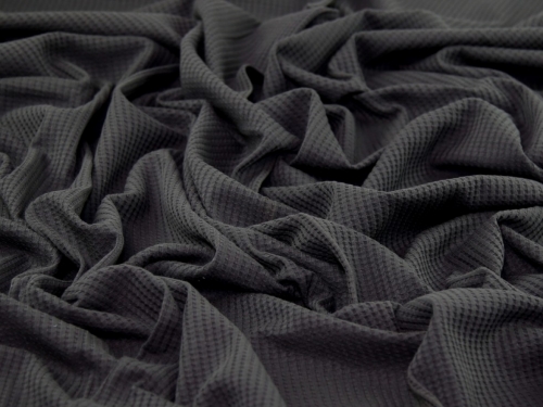 Fabric Cotton elastane Waffle Jersey Dark Grey Waffle Knit Elastic
