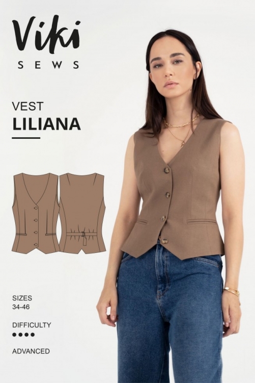 Vikisews Paper Sewing Pattern Liliana Vest, 1274993