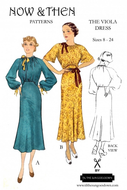 Now and Then Patterns Paper Sewing Pattern The Viola Dress