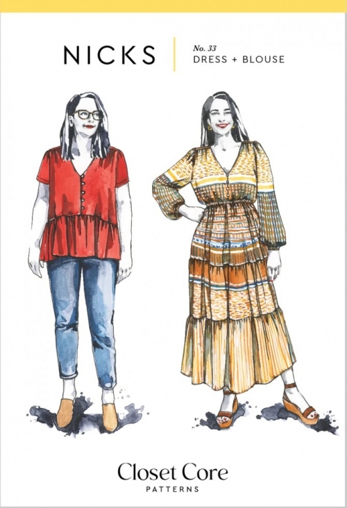 Closet Core Patterns Paper Sewing Pattern Nicks Dress & Blouse