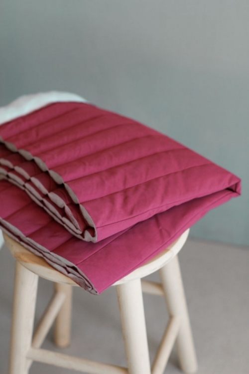 Mind The MAKER Jordan Quilt Strip Shell Quilted Coating Fabric Fuchsia
