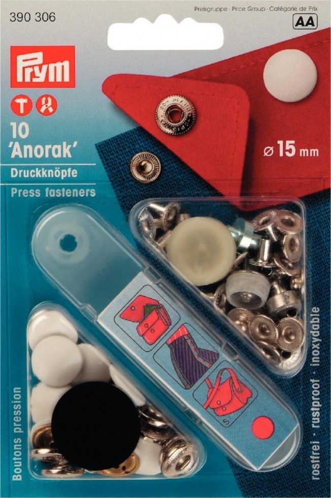 Prym Anorak Snaps Press Fasteners White