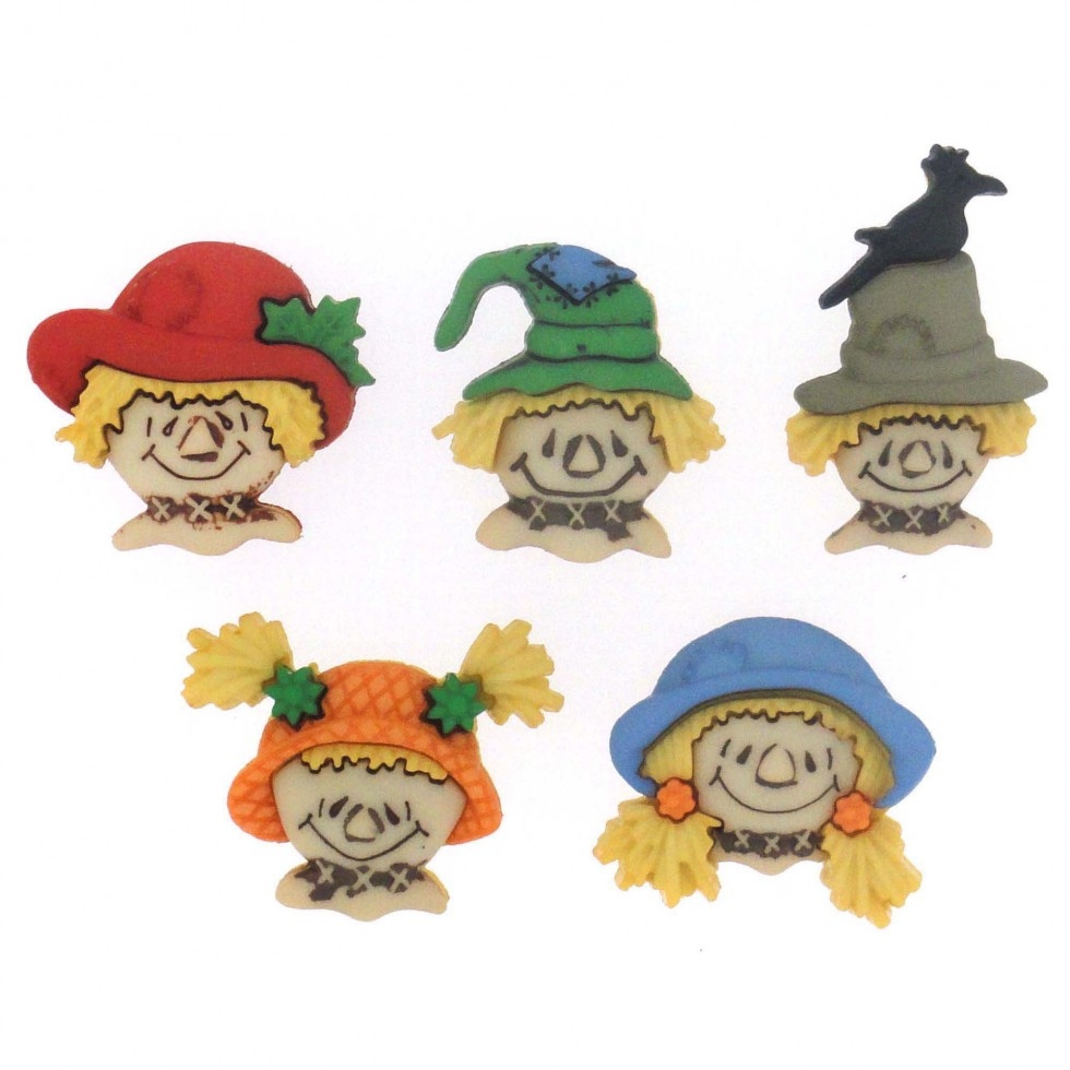 Dress It Up Scarecrow Faces Buttons