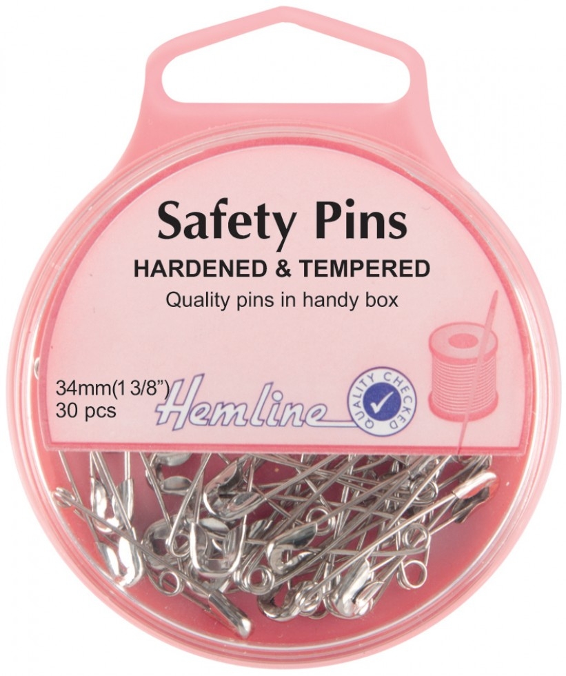 Hemline Safety Pins Nickel/Silver