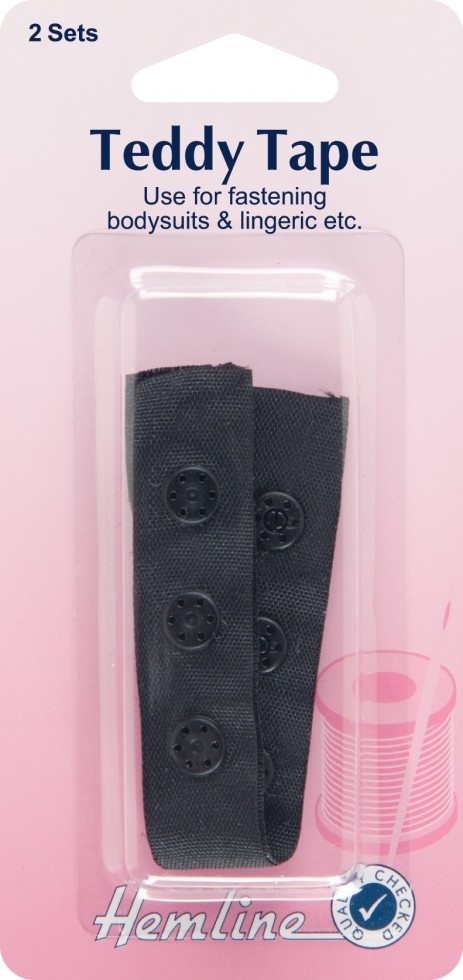 Hemline Press Fastener Snap Tape Black