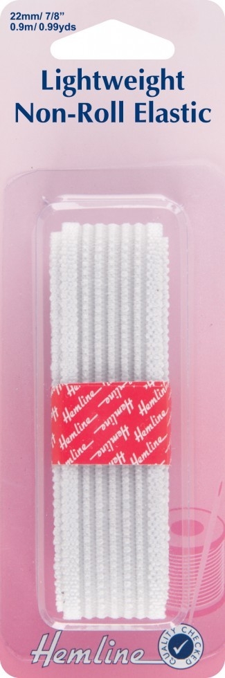 Hemline Non Roll Dressmaking Elastic White