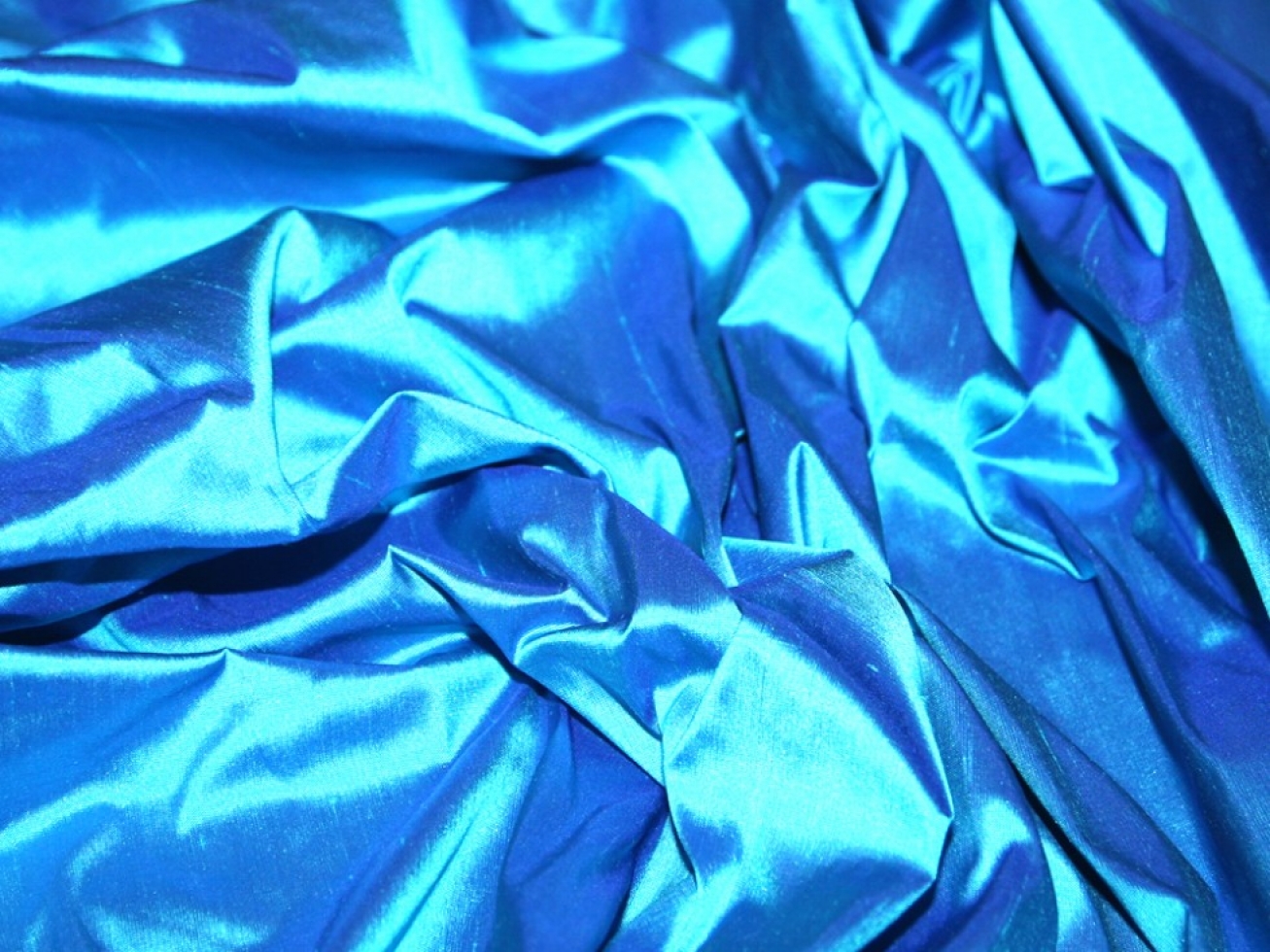 Chantelle Silk Dupion Fabric Turquoise