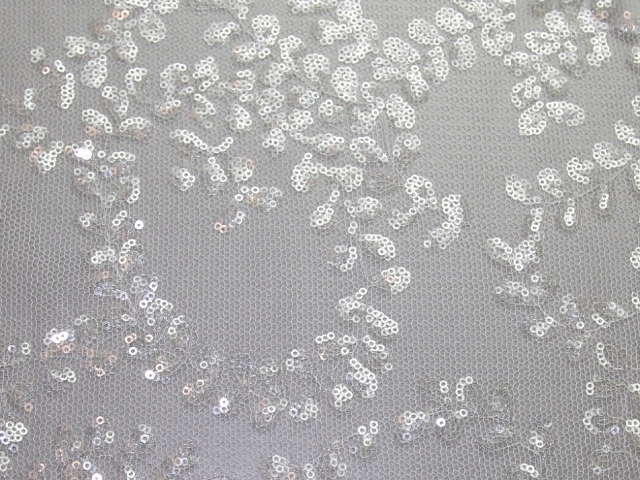 Fayette Sequin Mesh Fabric Ivory