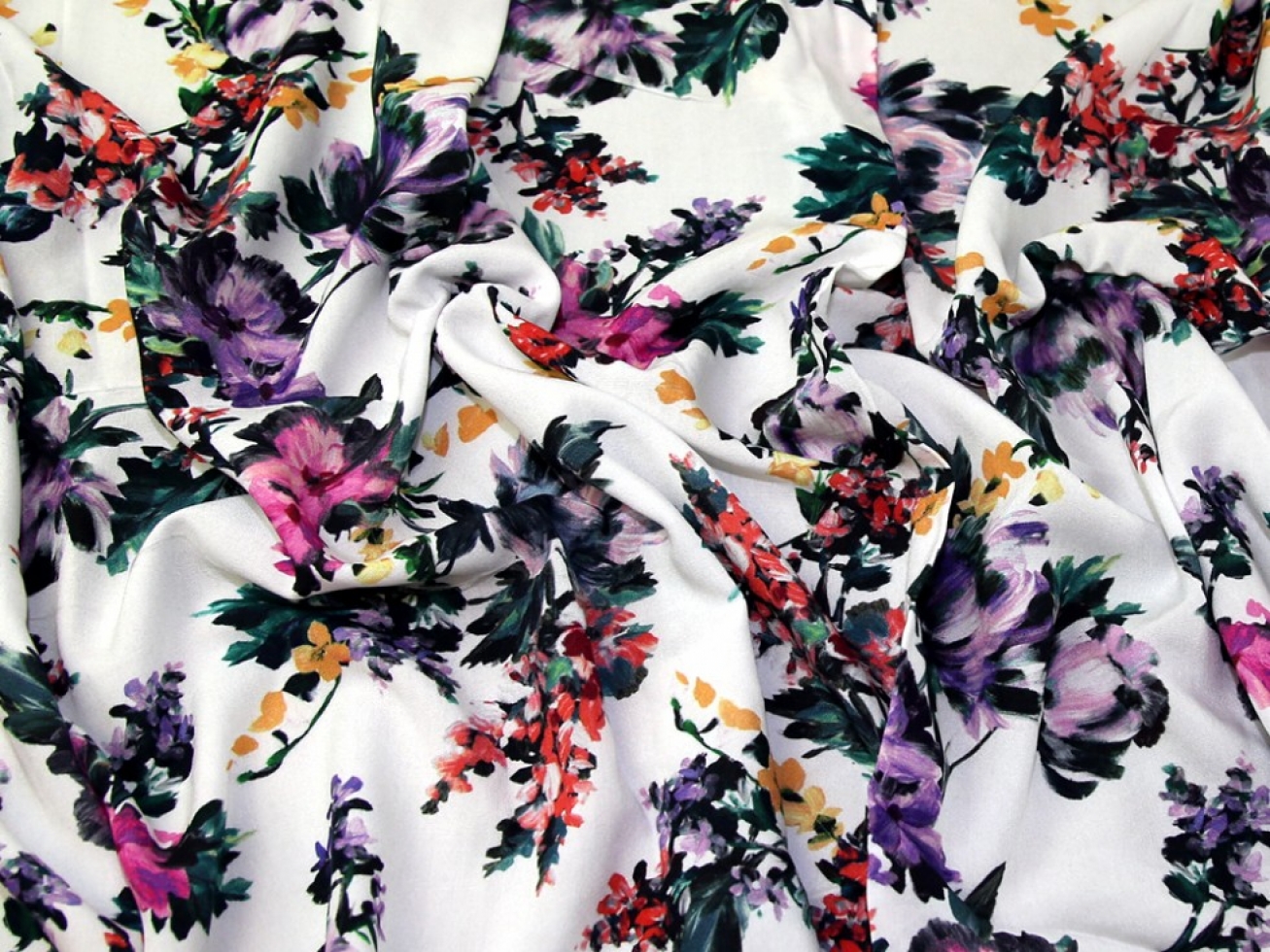 John Kaldor Fernando Viscose Challis Fabric Ivory