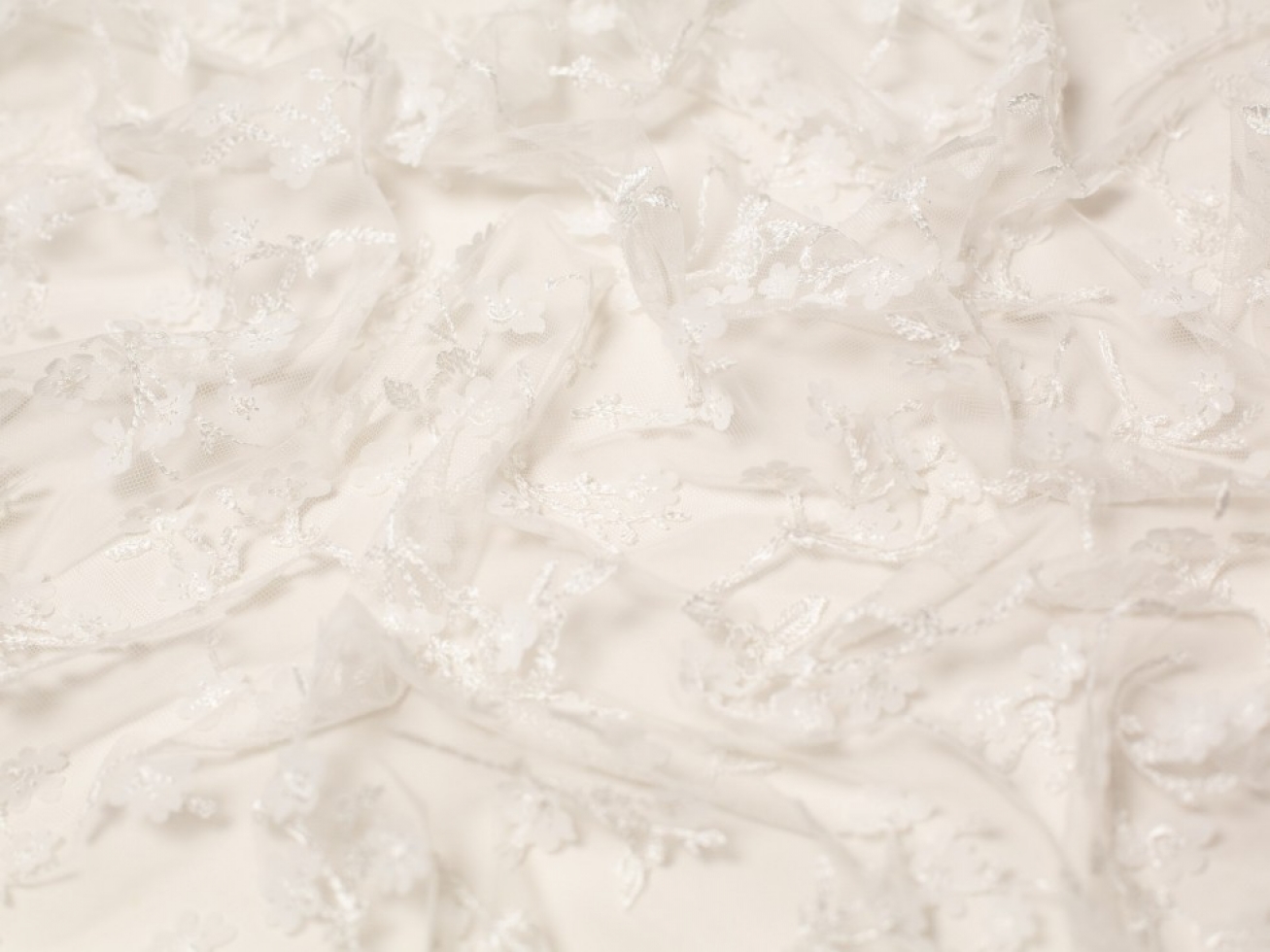 Minerva Core Range Helena Embroidered Lace Fabric Ivory