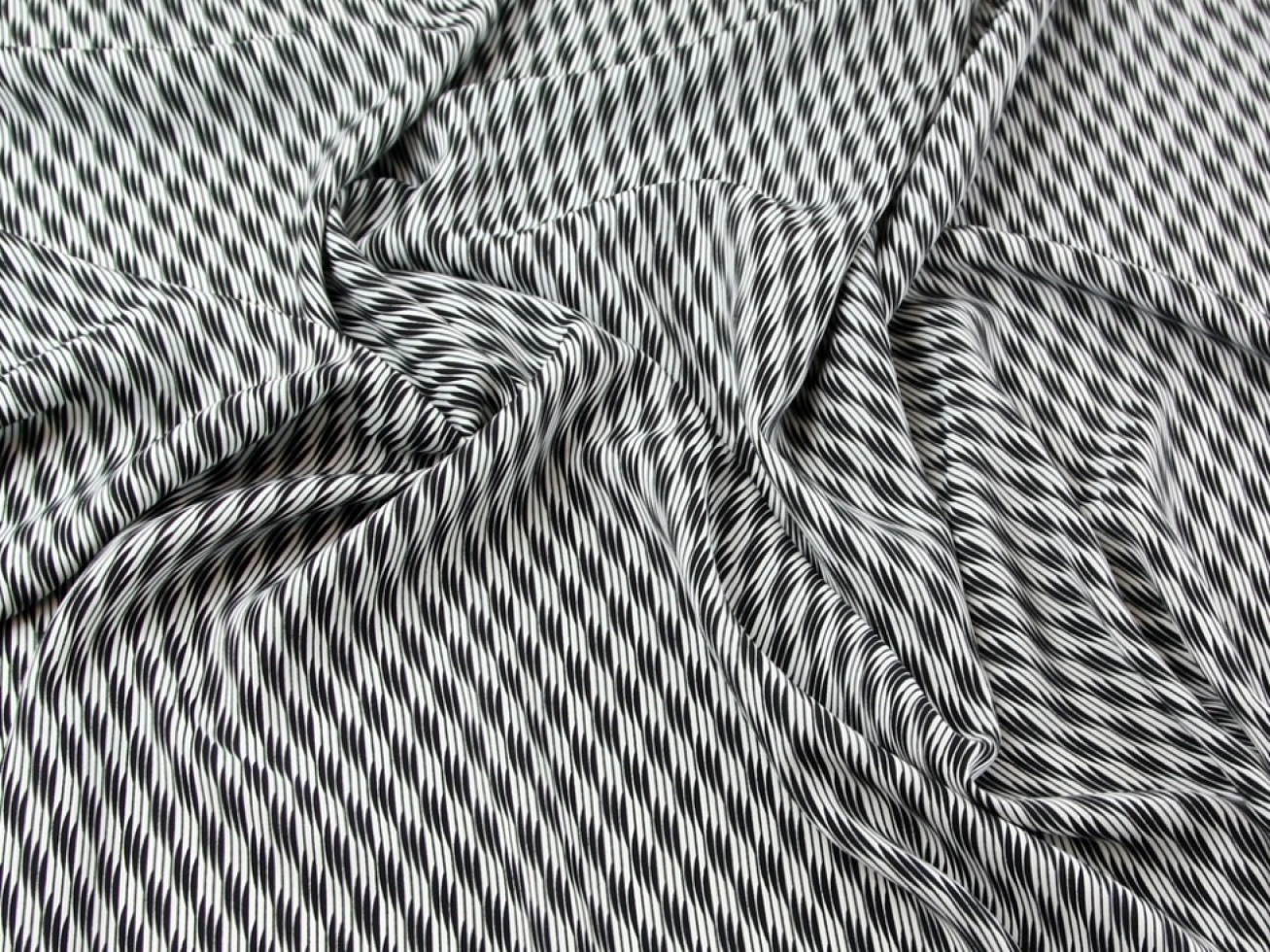 John Kaldor Hermione Crepe Fabric Black & White