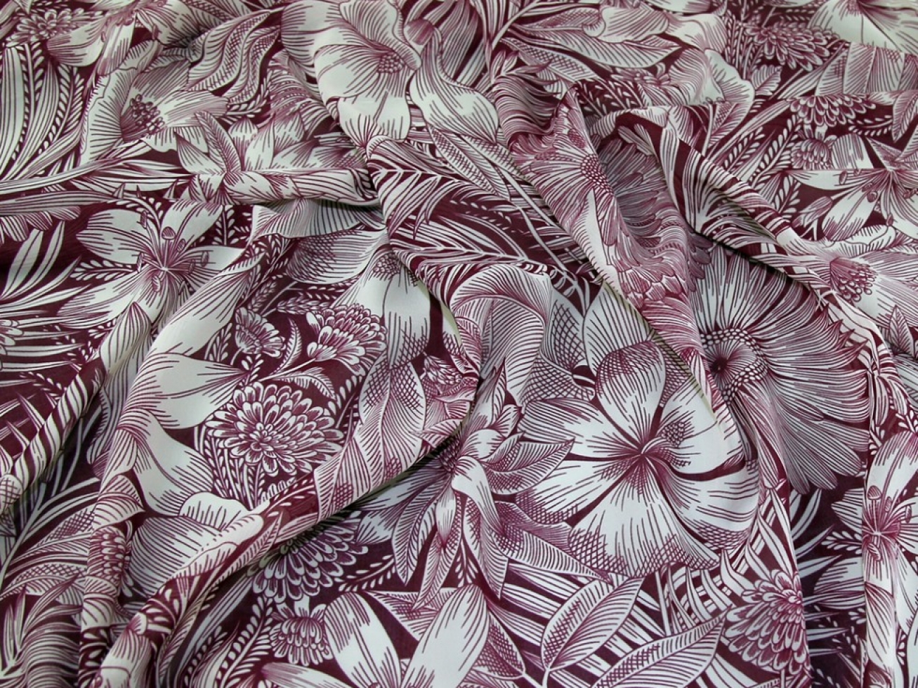 John Kaldor Ice Sheer Chiffon Fabric Wine
