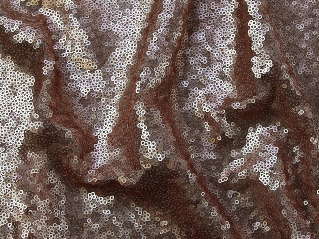 Luxor Sequin Mesh Fabric Rose Gold