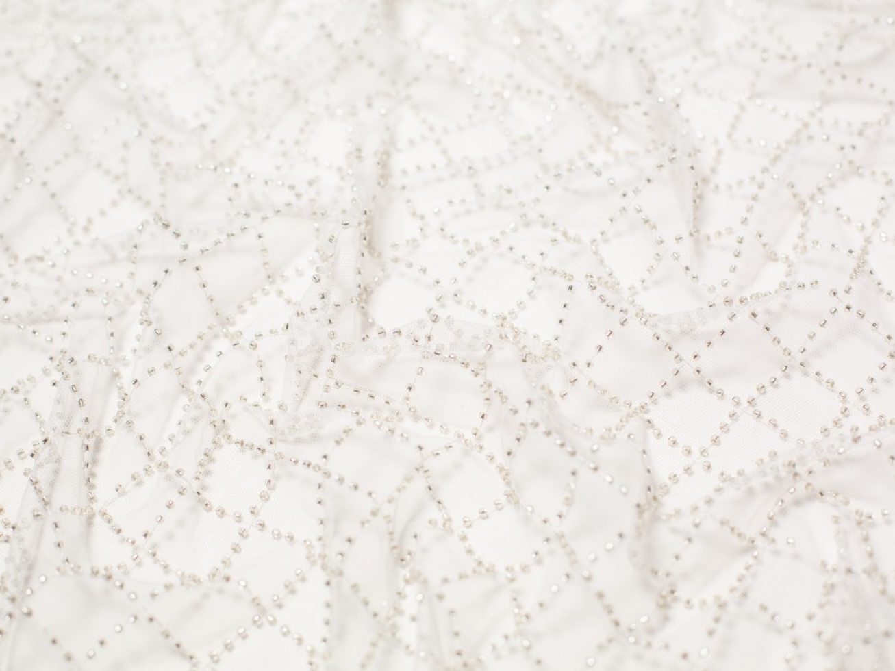 Minerva Core Range Penelope Beaded Lace Fabric Ivory