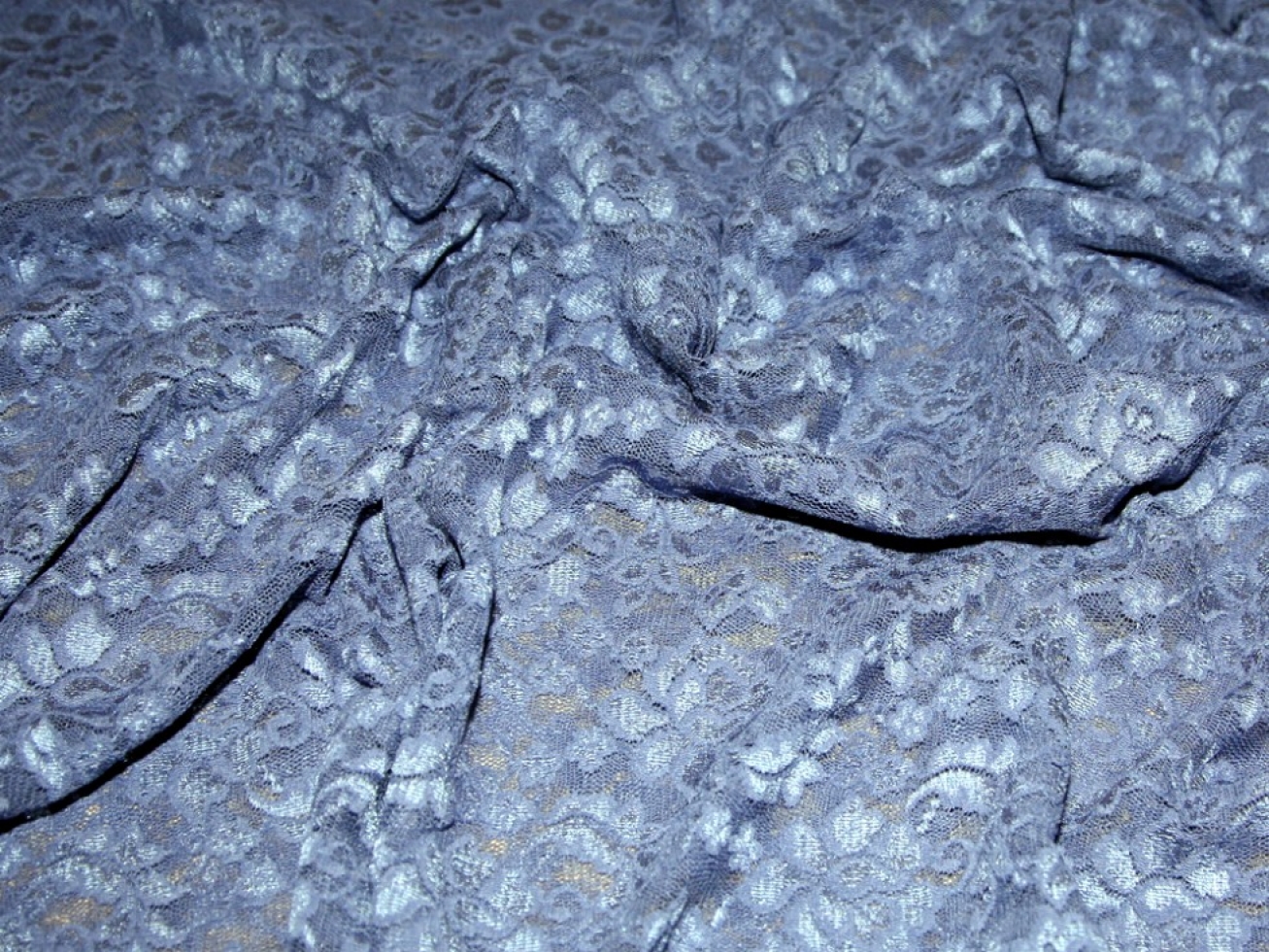 John Kaldor Perugia Stretch Lace Fabric Indigo