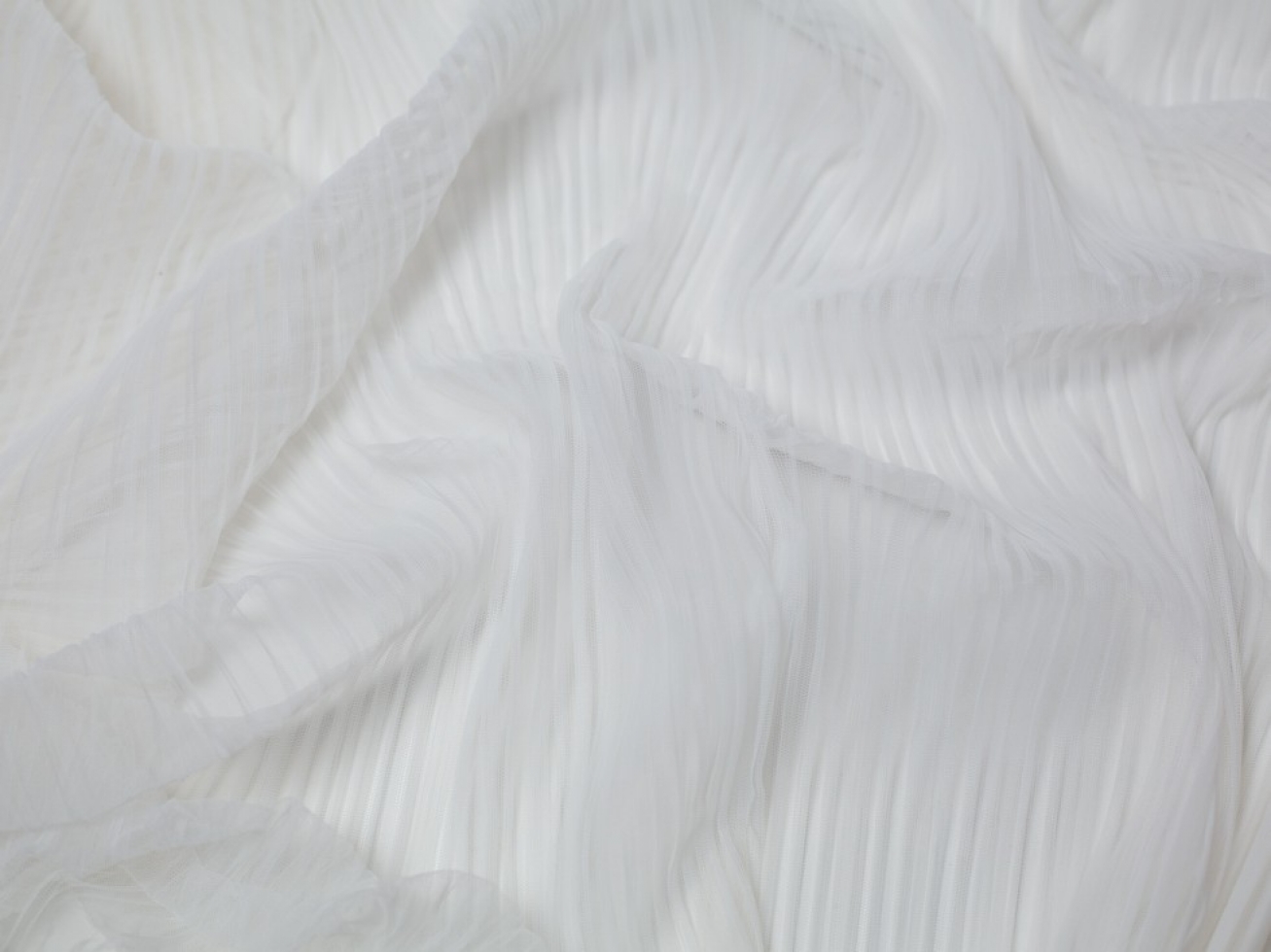 Minerva Core Range Dolce Vita Pleated Tulle Net Fabric White